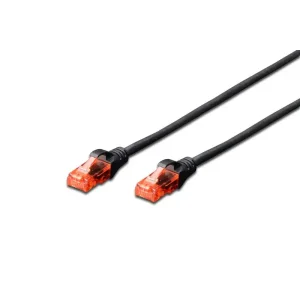Патч-корд DIGITUS CAT 6 UTP, 0.5м, AWG 26/7, CCA, PVC, чорний (DK-1612-005/BL) UA