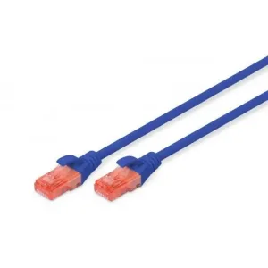 Патч-корд DIGITUS CAT 6 UTP, 5м, AWG 26/7, Cu, LSZH, синій (DK-1617-050/B) UA