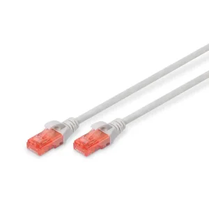 Патч-корд DIGITUS CAT 6 UTP, 15м, AWG 26/7, Cu, LSZH, сірий (DK-1617-150) UA