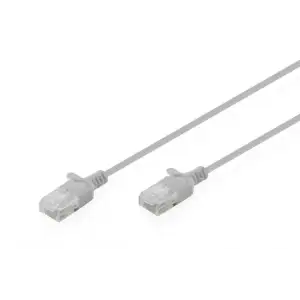 Патч-корд DIGITUS CAT 6 U-UTP Sliim, 0.3 м, AWG 32/7, Cu, LSZH, сірий (DK-1618-003S) UA
