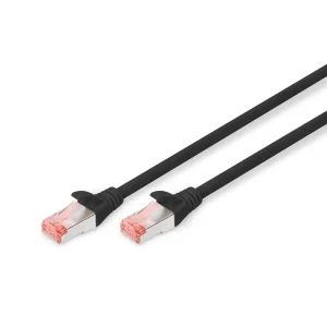 Патч-корд DIGITUS CAT 6 S-FTP, 0.5м, AWG 27/7, LSZH, чорний (DK-1644-005/BL) UA