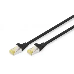 Патч-корд DIGITUS CAT 6a S-FTP, 0,25м, AWG 26/7, Cu, LSZH, чорний (DK-1644-A-0025/BL) UA