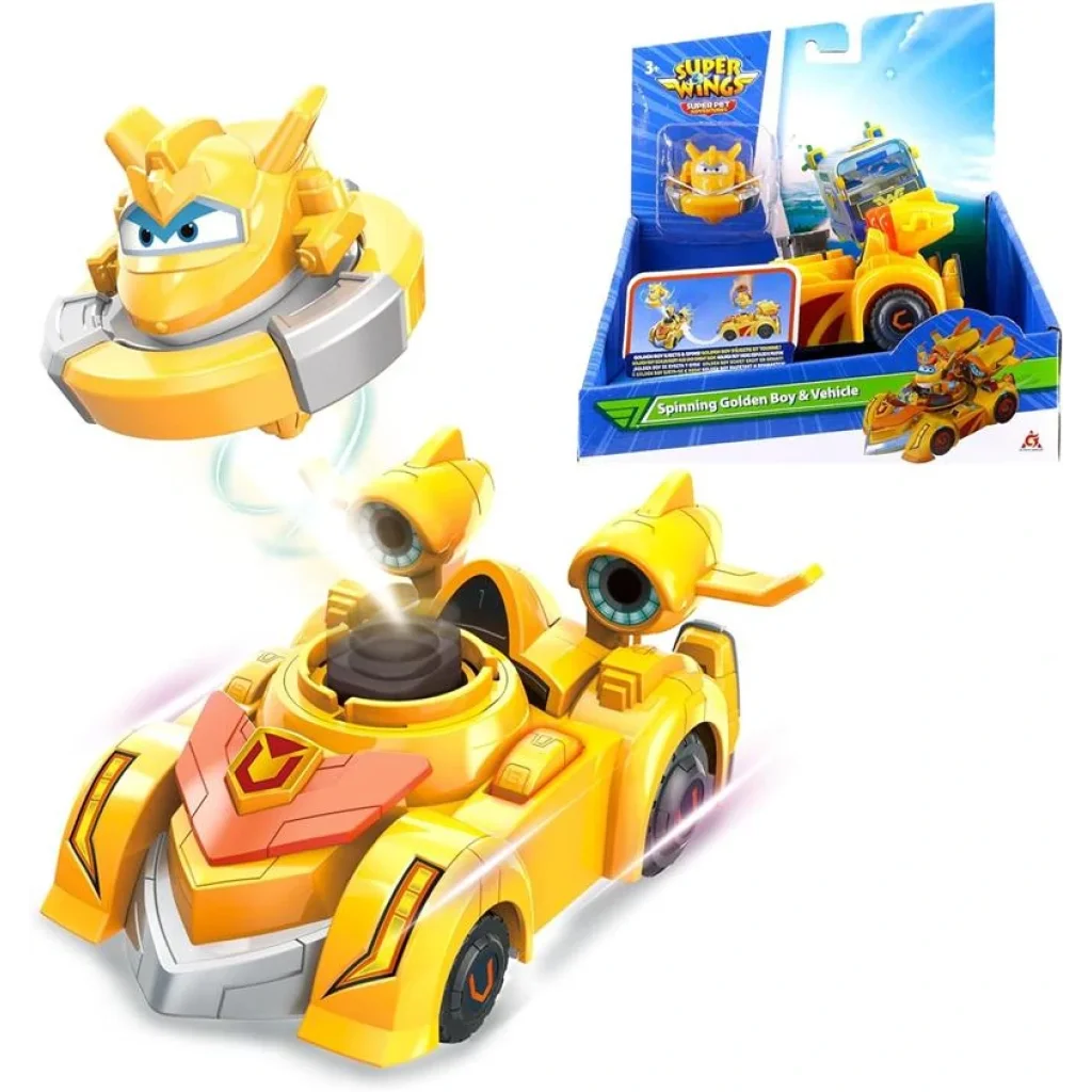 Ігровий набір Super Wings Spinning Vehicle Золотий Хлопчик (Golden Boy), EU770331 UA