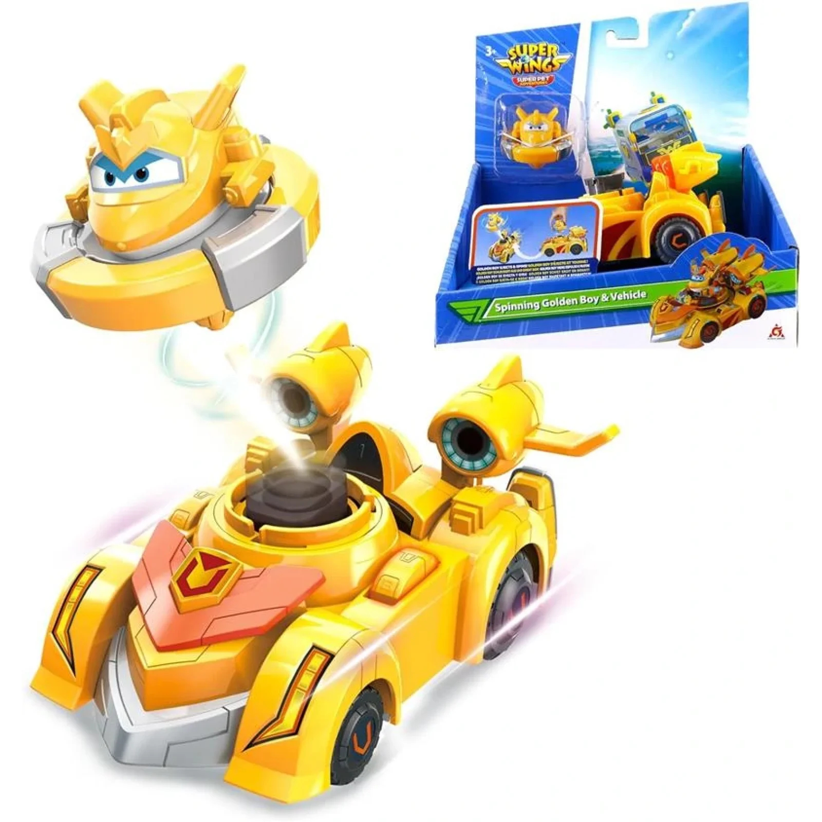 Ігровий набір Super Wings Spinning Vehicle Золотий Хлопчик (Golden Boy), EU770331 UA