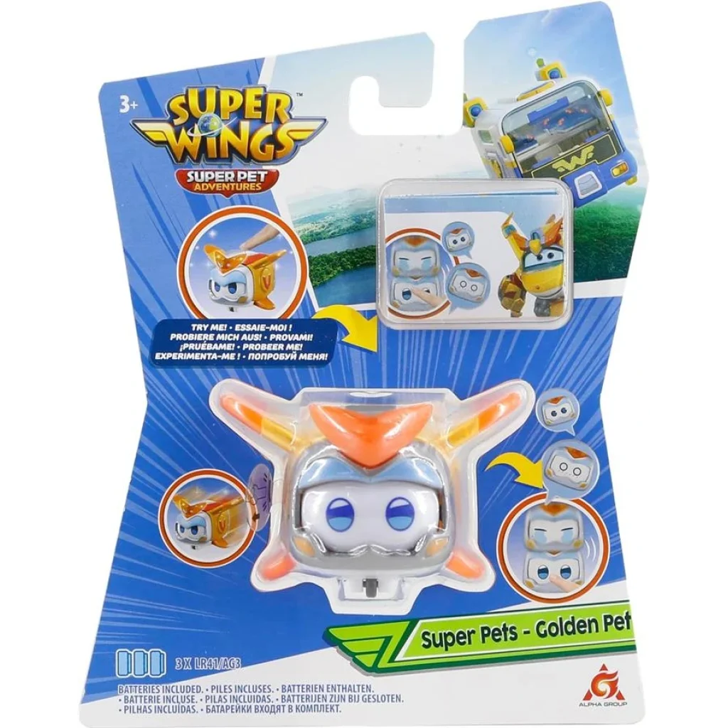 Ігрова фігурка Super Wings Super Pet Золотий Хлопчик улюбленець (Golden Boy pet), світло, EU770431 UA