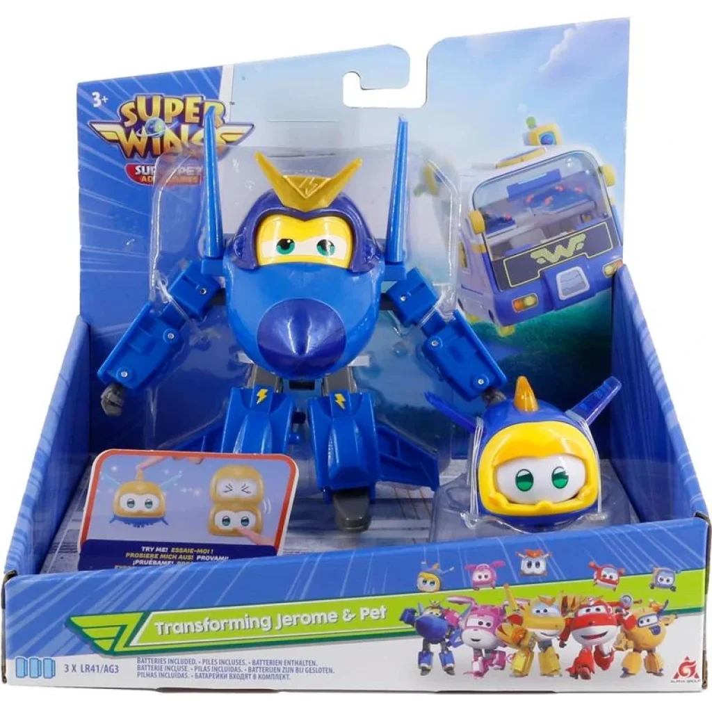 Ігровий набір Super Wings Transforming Джером і улюбленець (Jerome & Pet), EU770443 UA