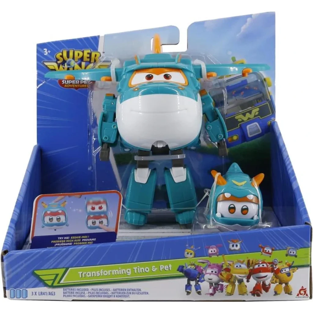 Ігровий набір Super Wings Transforming Тіно і улюбленець (Tino & Pet), EU770447 UA