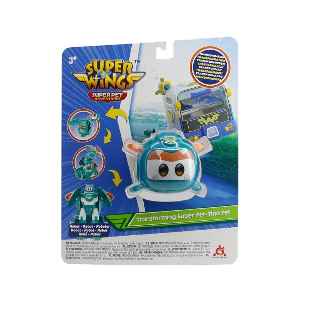Ігрова фігурка-трансформер Super Wings Transforming Super Pet Тіно улюбленець (Tino pet), EU770643 UA