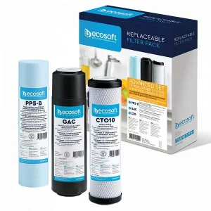 Комплект картриджів Ecosoft 1-2-3 покращений (2 вугільних картриджа+поліпропілен) (CHV3ECO) UA