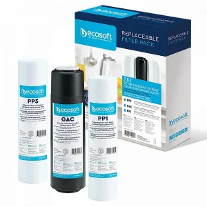 Комплект картриджів Ecosoft 1-2-3 Standart (2 поліпропілену+вугілля) (CPV3ECOSTD) UA