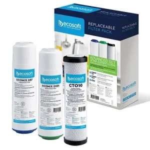 Комплект картриджів Ecosoft 1-2-3 Premium, видаляє жорсткість, хлор, важкі метали, феноли (CRV3ECO) UA