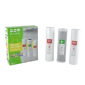 Комплект картриджів Raifil 1-2-3 GREEN (2 поліпропілену+вугілля) (RAIFILOSMOSGREEN) UA