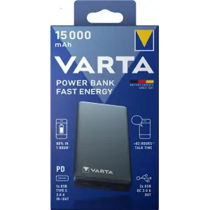 Зовнішній акумулятор Varta Fast Energy 15000mAh Gray, 57982101111 UA