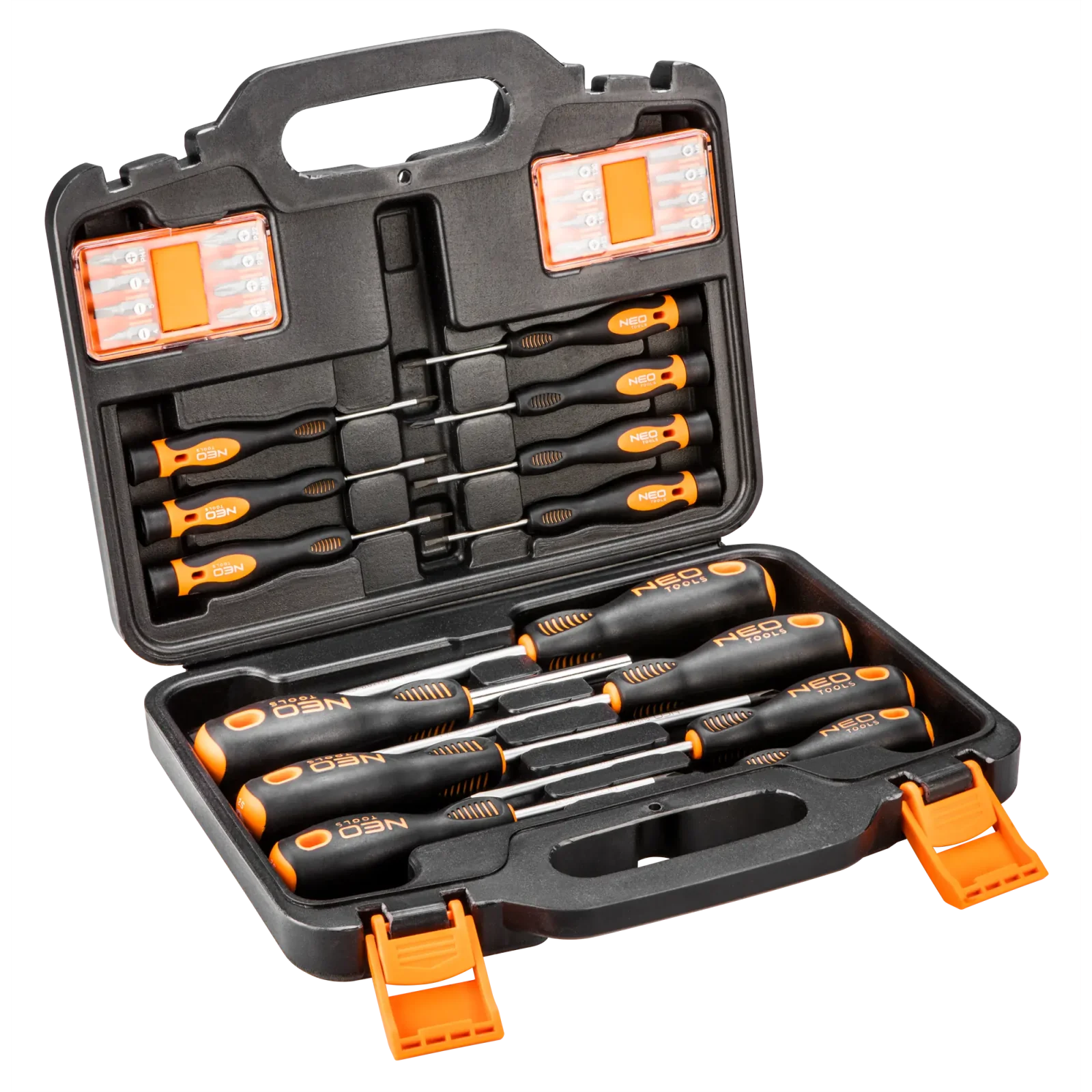 Викрутки Neo Tools набір 30шт, 16 біт, SL,PH,PZ,Torx,H, сталь S2, кейс (04-209) UA