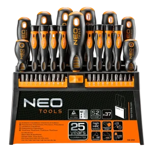 Викрутки Neo Tools набір 37шт, 20 біт, SL,PH,PZ,Torx,H, сталь S2, з підставкою (04-210) UA