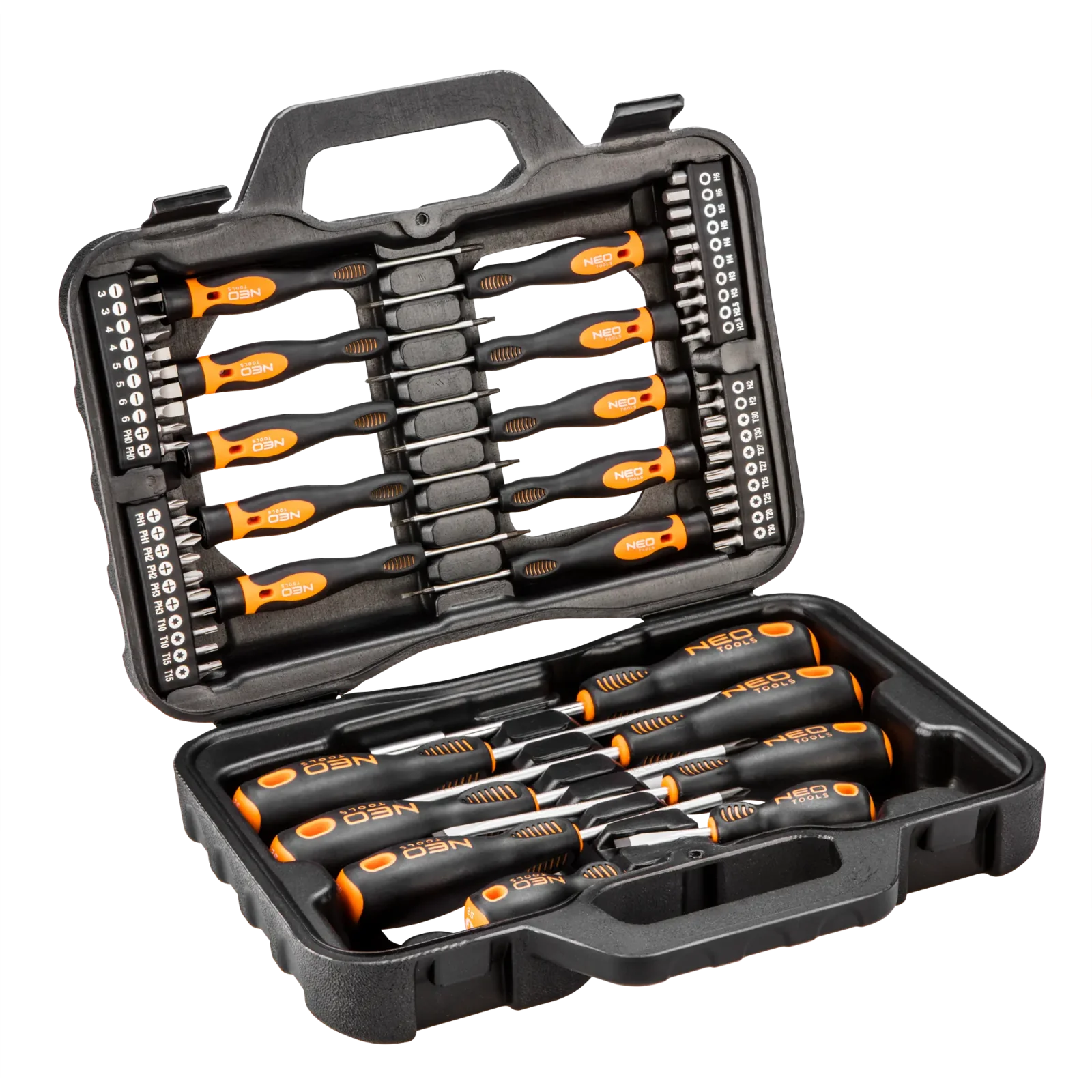 Викрутки Neo Tools набір 58шт, 40 біт, SL,PH,Torx,H, сталь S2, кейс (04-211) UA