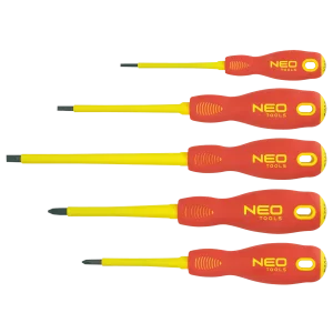 Викрутки Neo Tools набір 5шт, діелектрична, SL,PH, сталь CrMo (04-220) UA