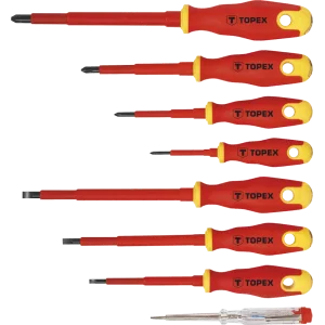 Викрутки TOPEX діелектричні, тестер напруги, SL,PH, сталь CrV, набір 8шт (39D674) UA