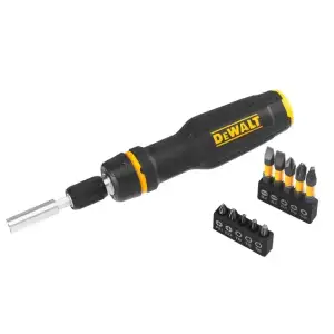 Викрутка DeWalt FULL FIT Telescoping, 10 насадок, руків'я двокомпонентне, 25-50мм, 10 біт, SL,PH,SQ (DWHT68001-0) UA