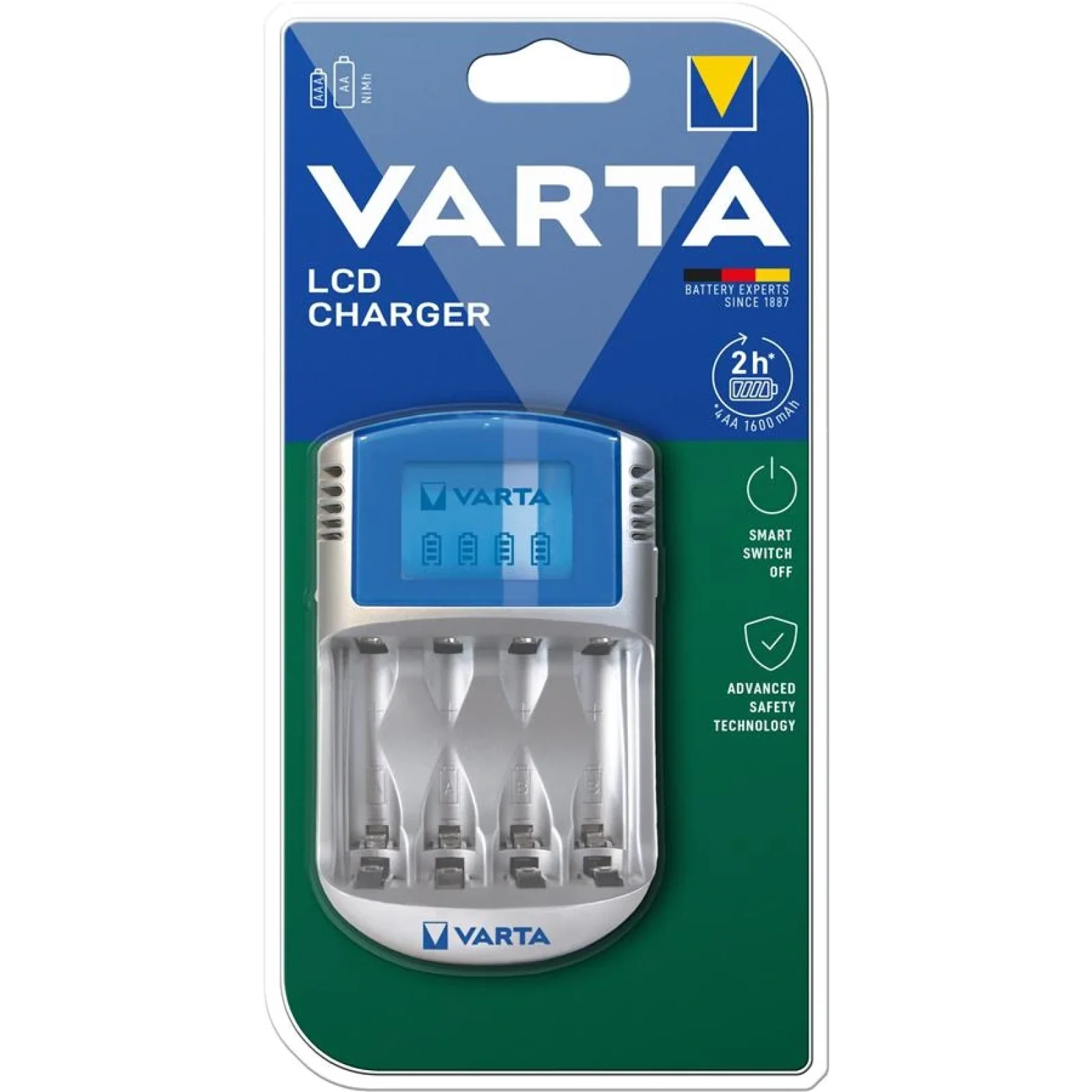 Зарядное устройство VARTA LCD Charger, для АА/ААА аккумуляторов, 57070201401 UA
