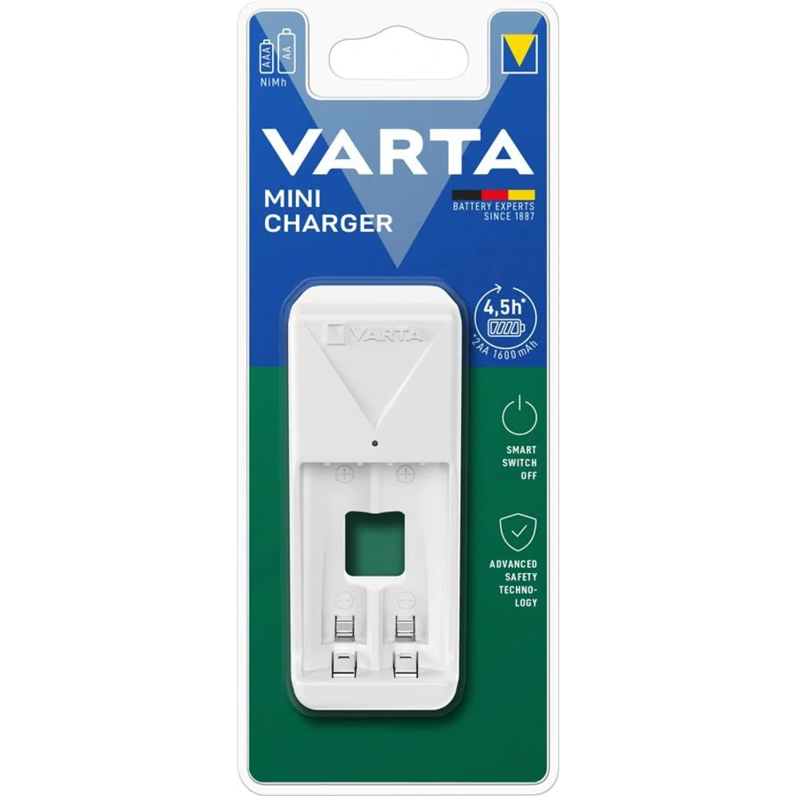 Зарядний пристрій VARTA Mini Charger , для АА/ААА акумуляторів, 57656101401 UA