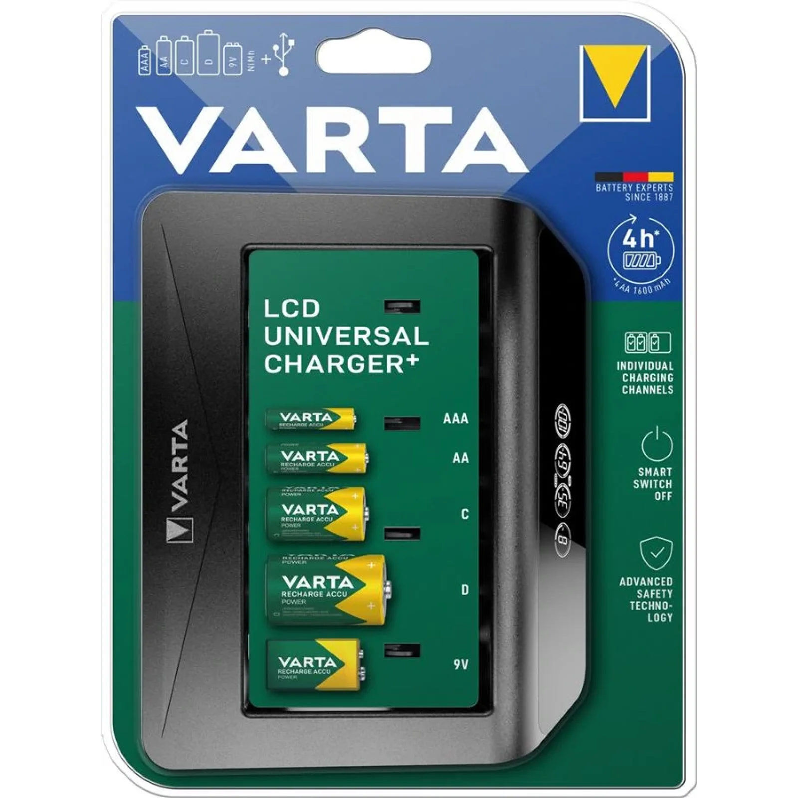 Зарядное устройство Varta LCD universal Charger Plus, 57688101401 UA