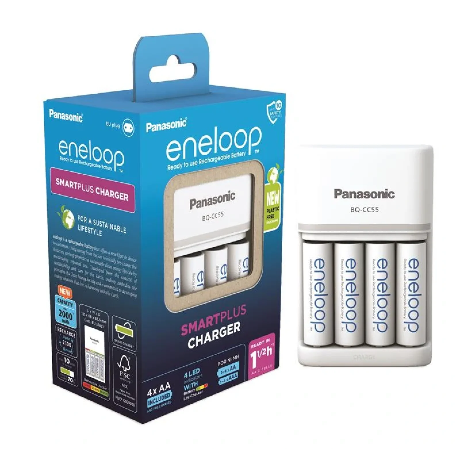 Зарядное устройство Smart-Quick Charger+Eneloop 4AA 2000 mAh NI-MH, K-KJ55MCD40E UA