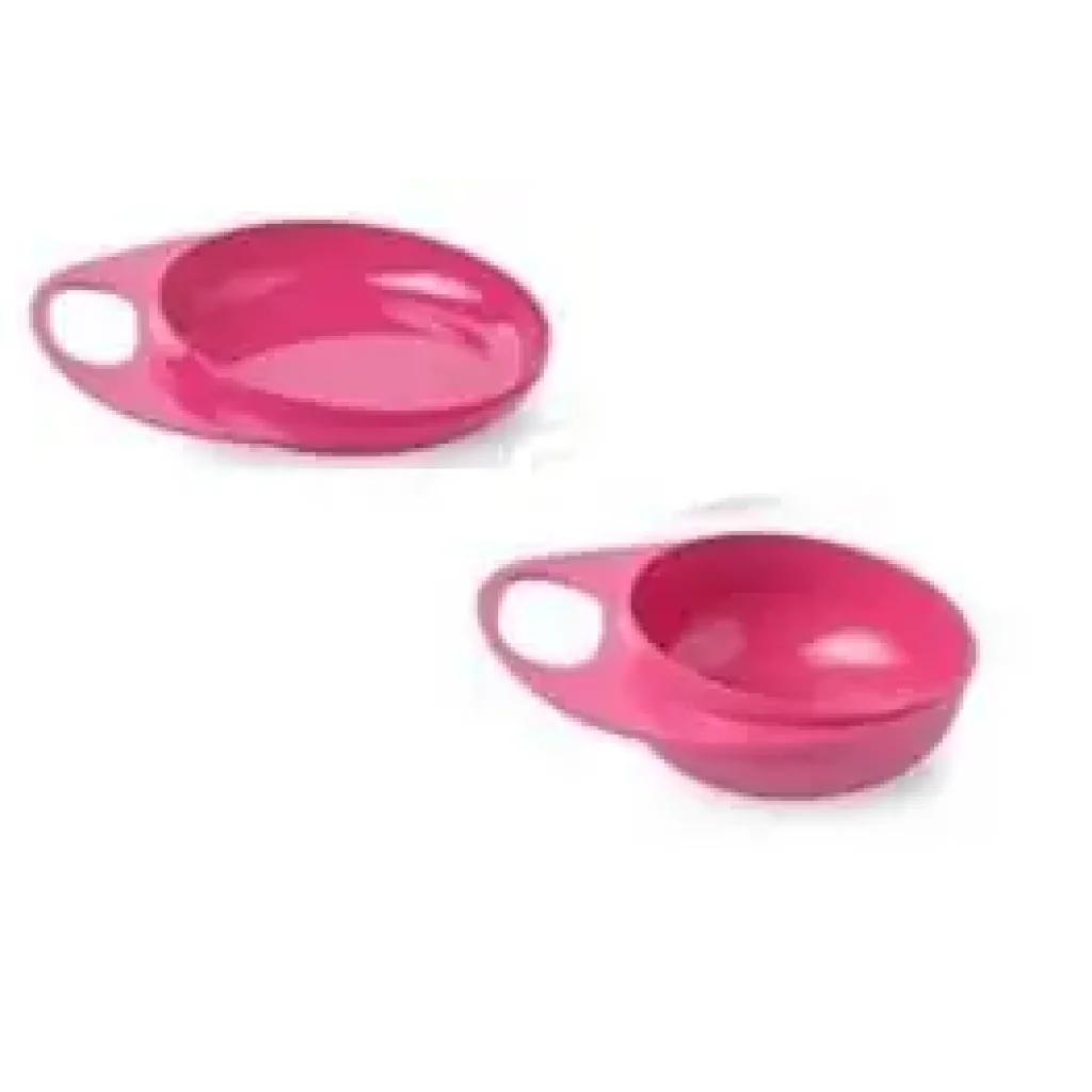 Дитяча тарілка Nuvita глибока і дрібна, 6міс+, 2шт, рожевий (NV8461Pink) UA