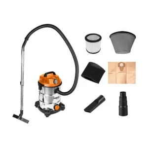 Пилосос професійний Neo Tools, 1400Вт, 18 кПа, контейнер 30л, HEPA, колеса, 5.92кг (04-738) UA