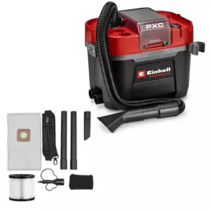 Пилосос професійний акумуляторний Einhell Professional TP-VC 18/10 Li BL 18В 130мбар контейнер 10л вологе/сухе прибирання Dust Class L 3.05кг без АКБ та ЗП (2347155) UA