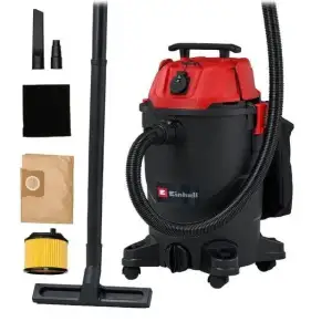Пилосос професійний Einhell TC-VC 3055 A 850Вт 190мБа контейнер 30л розетка 220В/2000Вт вологе/сухе прибирання 4.95кг (2347430) UA