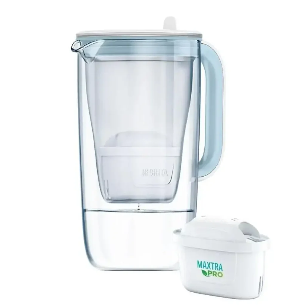 Фільтр-глечик Brita Glass Jug One скляний 2.5л (1.7л очищеної води) з фільтр-картриджем, синій (1050452) UA
