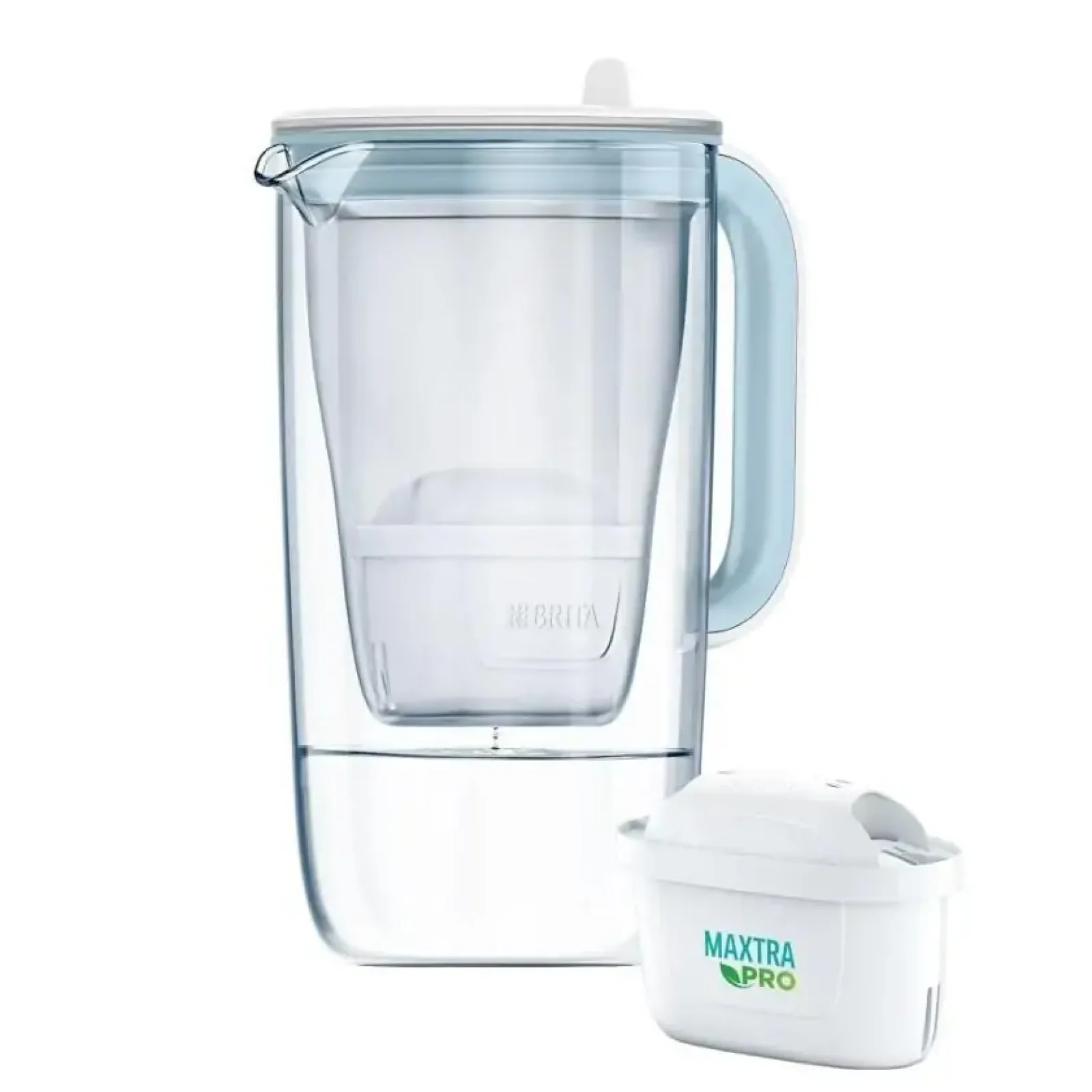 Фільтр-глечик Brita Glass Jug One скляний 2.5л (1.7л очищеної води) з фільтр-картриджем, синій (1050452) UA