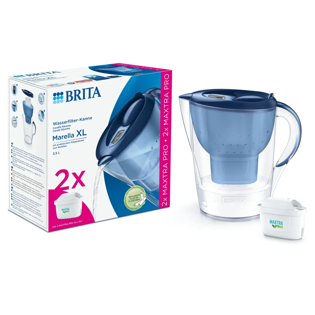 Фільтр-глечик Brita Marella XL Memo MXPro 3.5л (2л очищеної води) з фільтр-картриджем 2шт, синій (1052786) UA