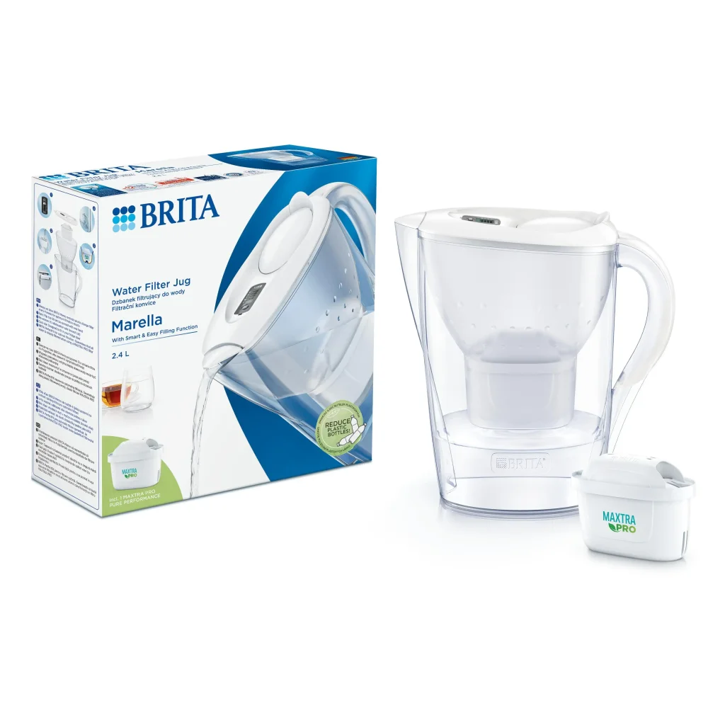 Фільтр-глечик Brita Marella Memo MXPro 2.4л (1.4л очищеної води) з фільтр-картриджем, білий (1052789) UA