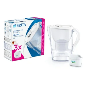 Фільтр-глечик Brita Marella Memo MXPro 2.4л (1.4л очищеної води) з фільтр-картриджем 3шт, білий (1052791) UA