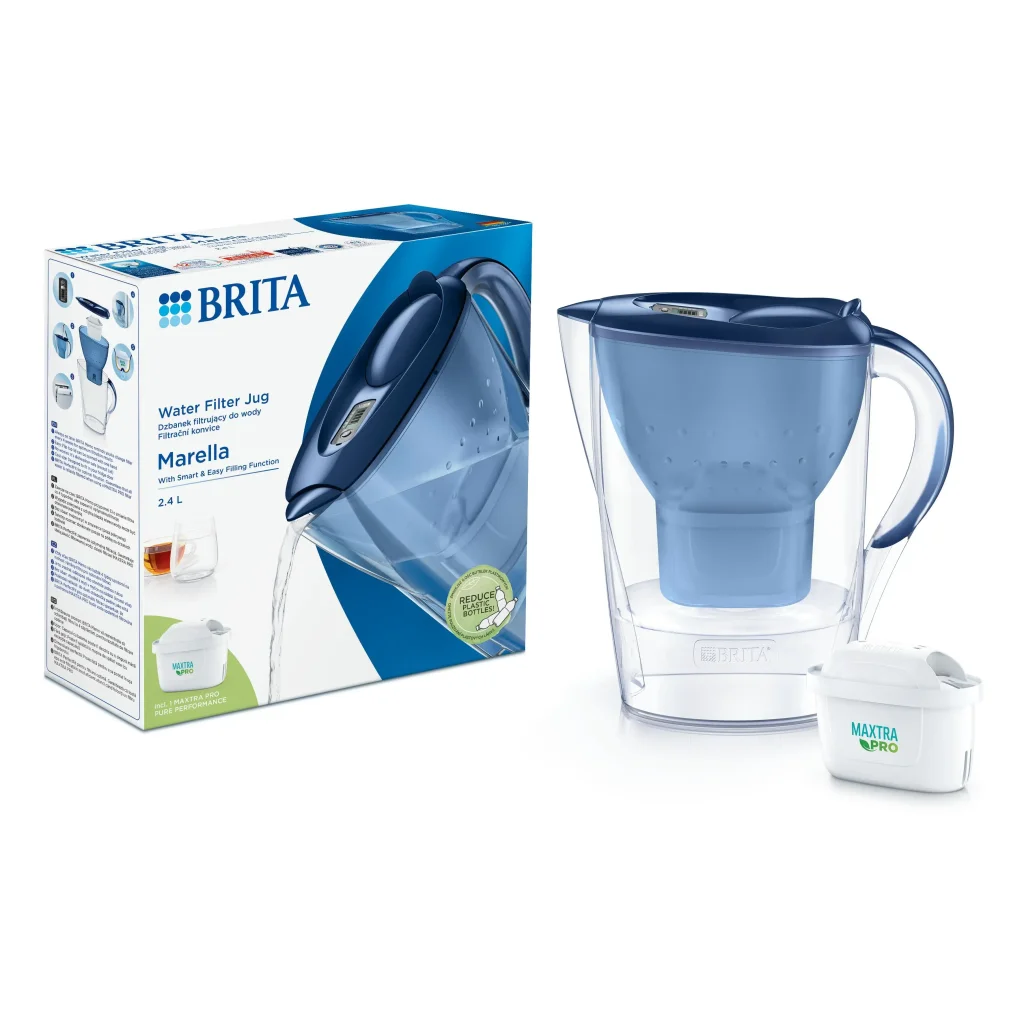 Фільтр-глечик Brita Marella Memo MXPro 2.4л (1.4л очищеної води) з фільтр-картриджем, синій (1052799) UA