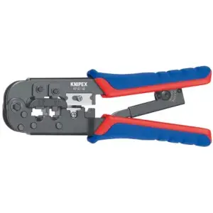 Обжимний інструмент KNIPEX, багатофункціональний, RJ 11/12, RJ 45, 190мм, 0.340кг (97-51-10) UA