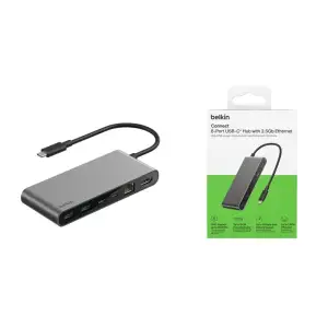 Хаб Belkin USB-C 8в1 Ethernet Multiport Dock (INC024HQSGY) UA