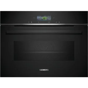 Духова шафа Siemens електрична компактна, 45л, A, дисплей, конвекція, ф-ція мікрохвиль, чорний, CM724G1B1 UA