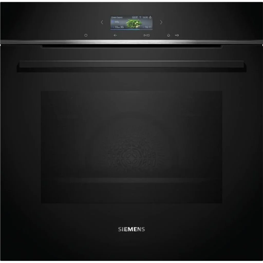 Духова шафа Siemens електрична, 71л, A+, дисплей, конвекція, піроліз, чорний, HB774G1B1 UA