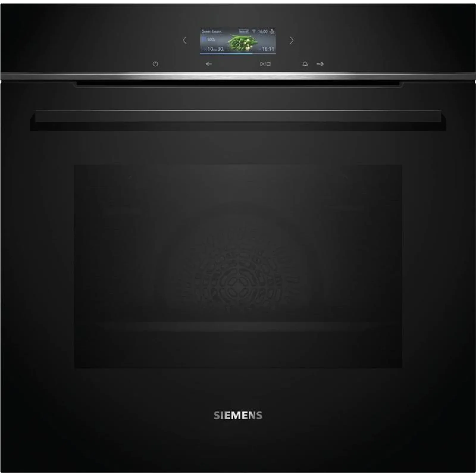 Духова шафа Siemens електрична, 71л, A+, дисплей, конвекція, піроліз, чорний, HB774G1B1 UA