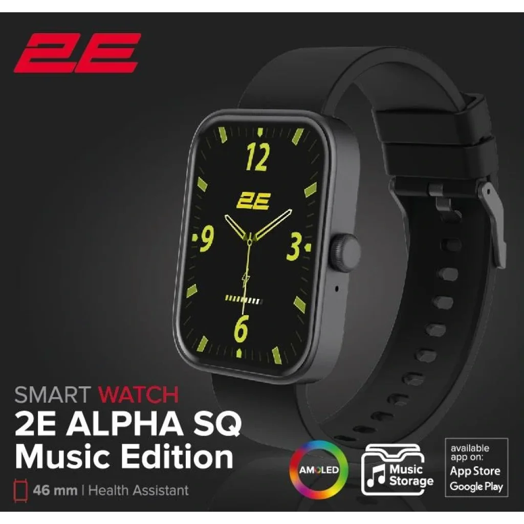 Смарт-часы 2E Alpha SQ Music Edition 46мм, 1.78