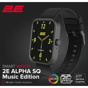 Смарт-часы 2E Alpha SQ Music Edition 46мм, 1.78", 368x448, AMOLED, BT 5.2, Чорний, 2E-CWW40BK UA