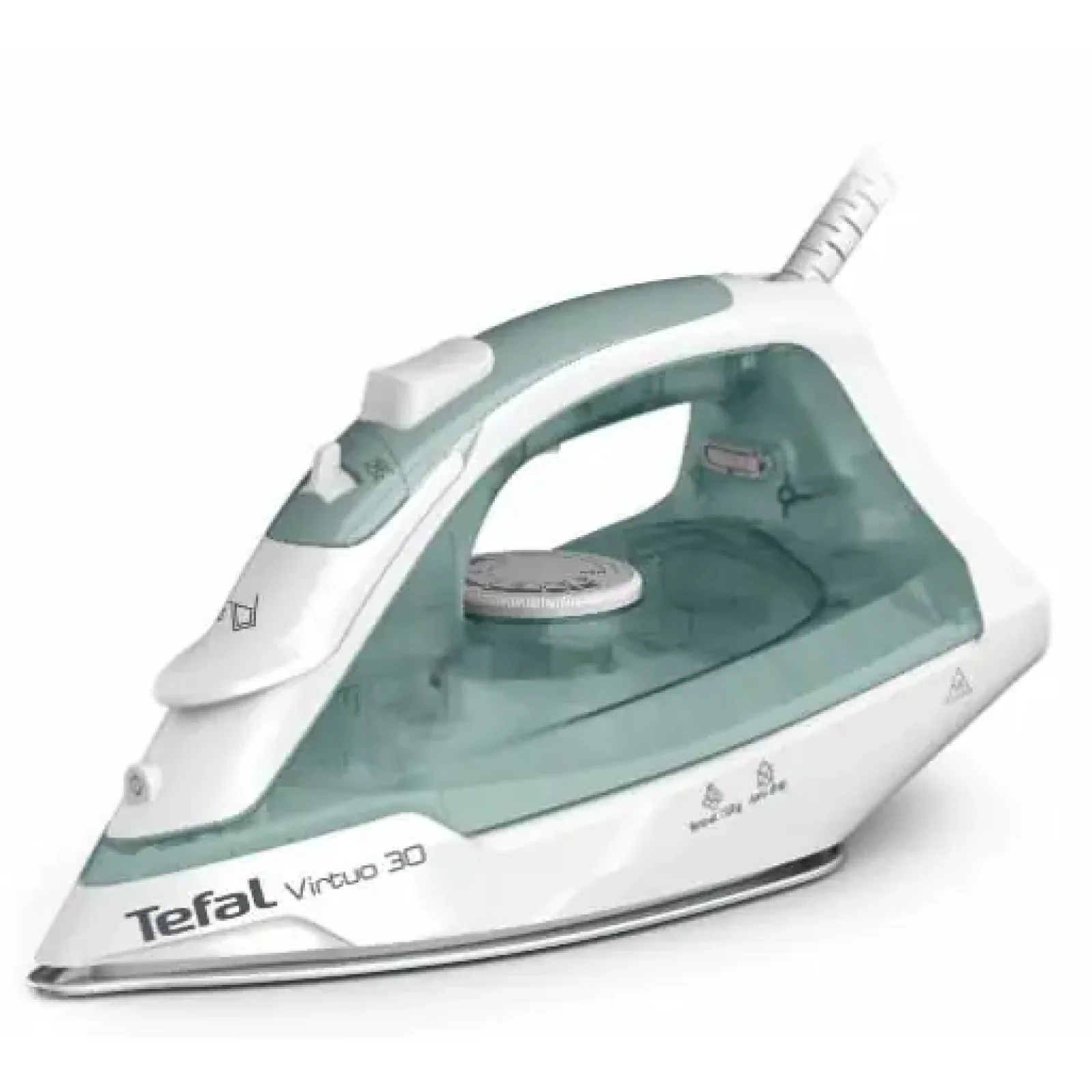 Праска Tefal Virtuo 30, 2000Вт, 240мл, паровий удар -120гр, постійна пара - 27гр, керам. підошва, біло-зелений (FV2C42E0) UA