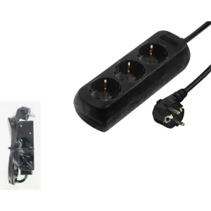 Мережевий подовжувач Hama 3XSchuko 3G*1.5мм 1.4м Black, 00030391 UA