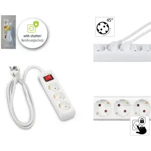 Мережевий подовжувач Hama Multiple 3XSchuko 3G*1.5мм ws 3м White, 00030535 UA