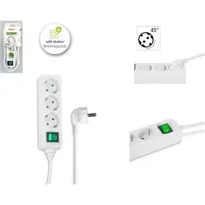 Мережевий подовжувач HAMA 3XSchuko 3G*1.5мм 3м White, 00121905 UA