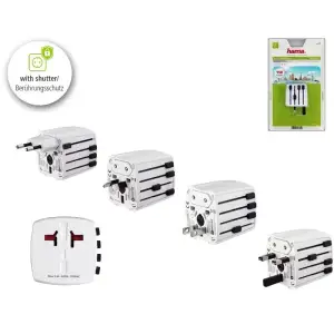 Універсальний туристичний мережевий адаптер Hama MUV US,UK,Ch,Aus,Euro 2-pin, 00137381 UA