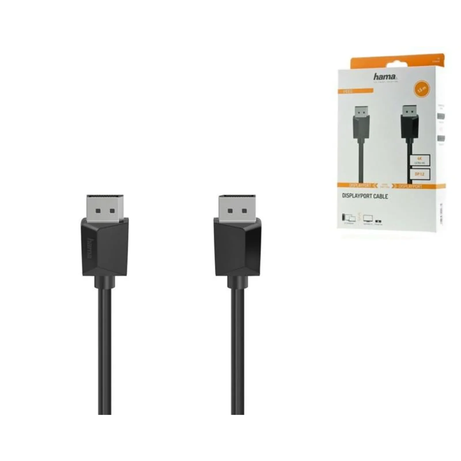 Кабель Hama DisplayPort - DisplayPort1.2, 4K, 1.50 m Black, 00200696 UA